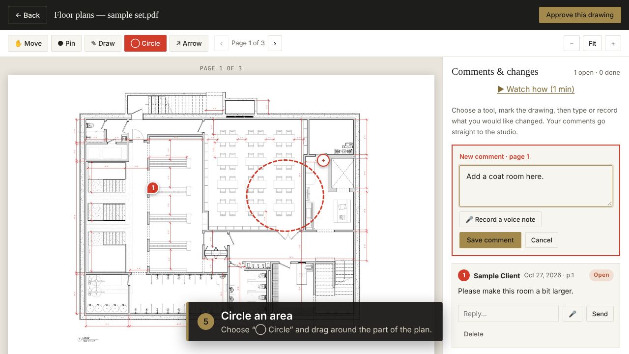 Step 5: Circle an area
