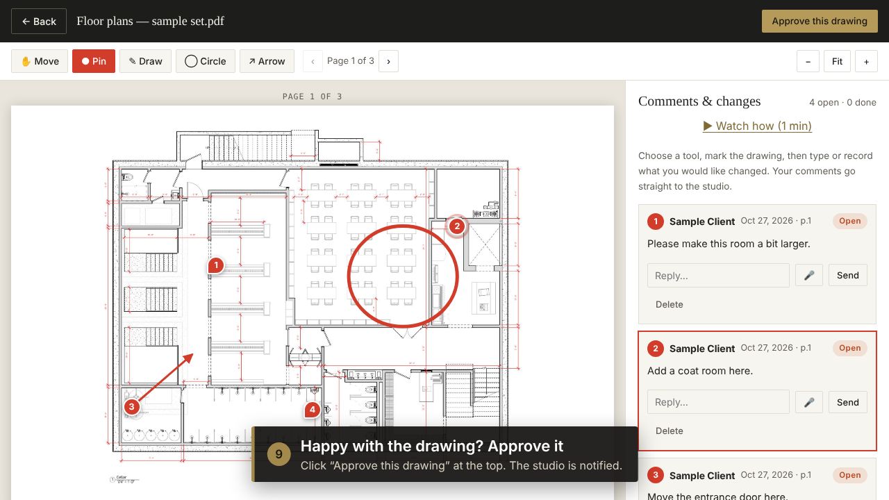 Step 9: Happy with the drawing? Approve it